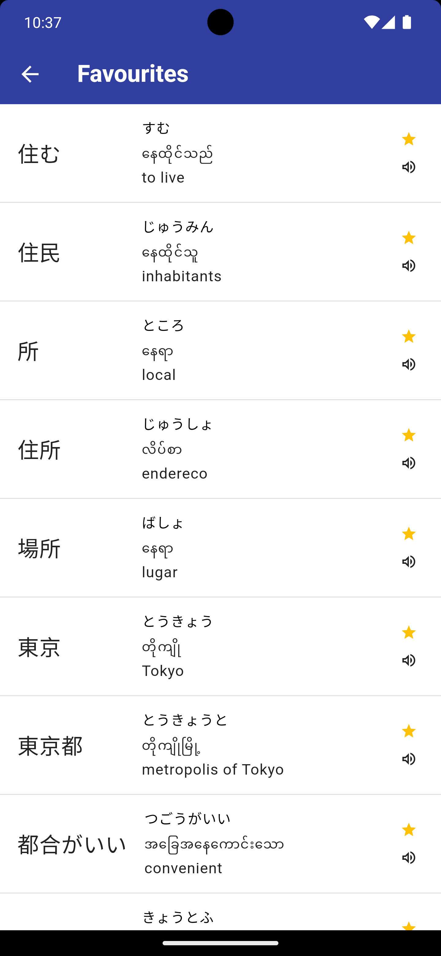 N4 Kanji Favourites